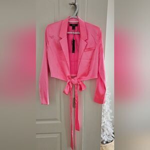 Nwt satin barbie pink blazer